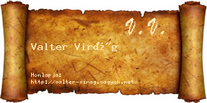 Valter Virág névjegykártya